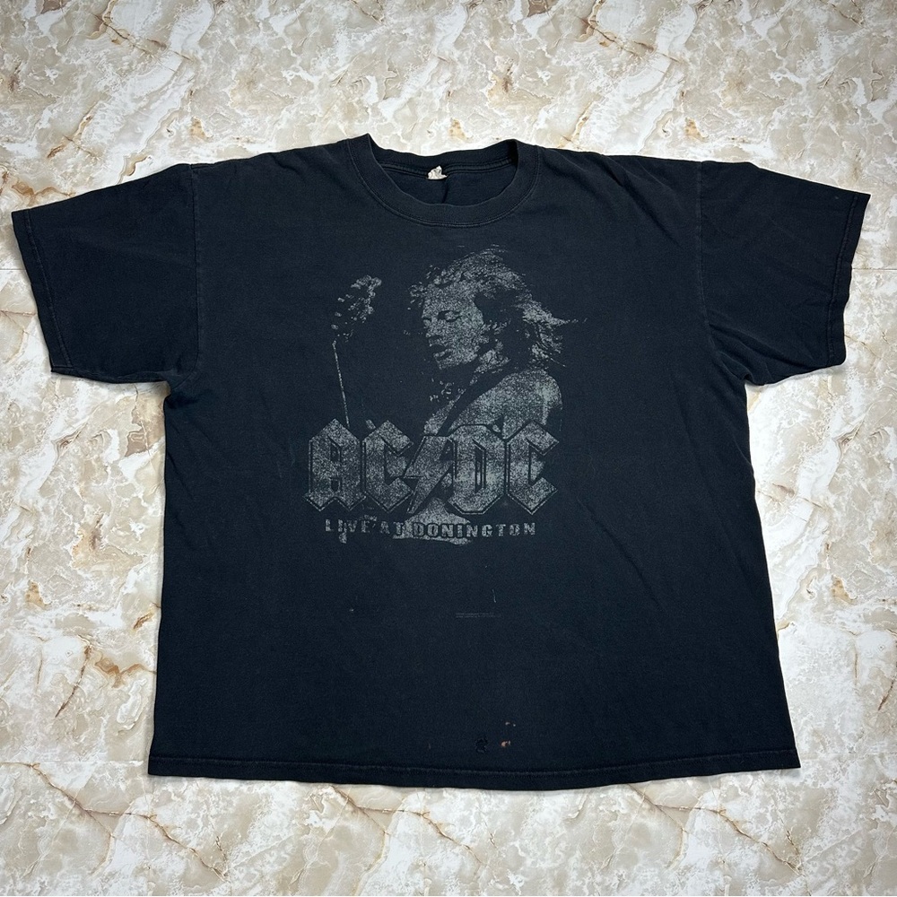 ACDC Live at Donington 2009 Y2K Black Faded Distressed Body Size XL Band T-Shirt